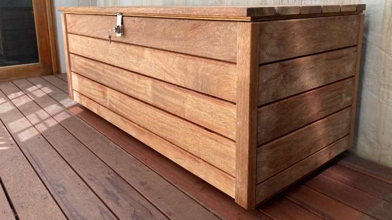 External hardwood storage box